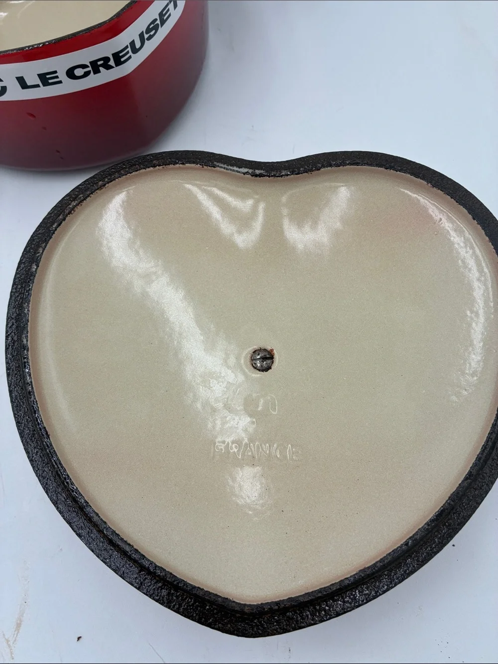 Le Creuset Red Heart-Shaped Cocotte with Black Knob